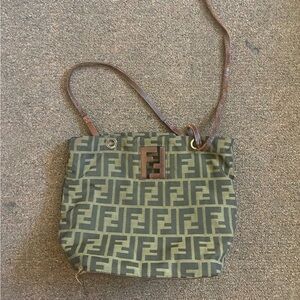 Fendi Olive and Brown Shoulder Bag